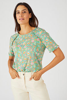 T-shirt in gevlamd tricot