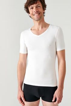 T-shirt manches courtes col V Thermolactyl Sensitive