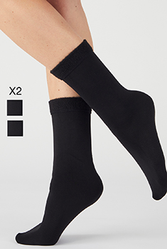 Lot de 2 paires de chaussettes intérieur polaire gratté 200D