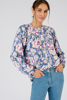 Overhemdblouse vezels pure viscose met reliëf Lenzing™ EcoVero™
