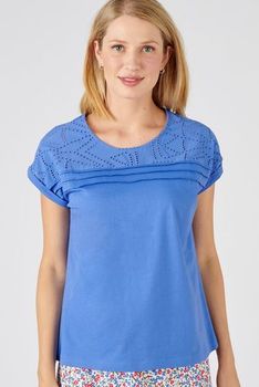 T-shirt in zuiver katoen met broderie