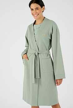 Robe de chambre en maille nid d'abeille