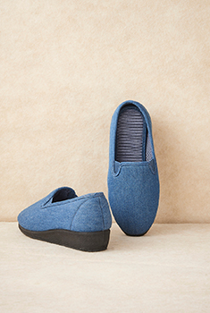 Pantoffels met denim-effect