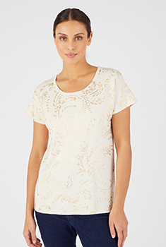 Trui met glanzende print
