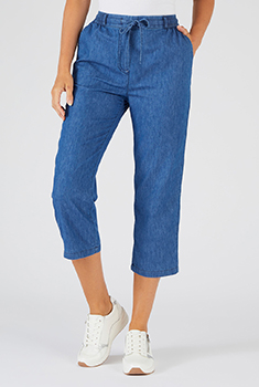 Pantacourt tissu chambray