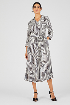 Crêpe jurk met grafische print