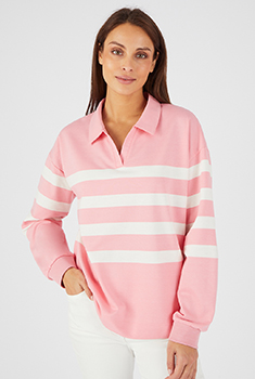 Gestreept sweatshirt van fleece