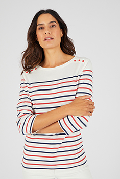 T-shirt rayé maille interlock