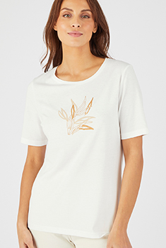 T-shirt motif ton sur ton pailleté