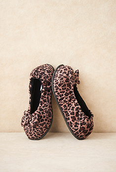 Fluwelen ballerina's voor binnen
