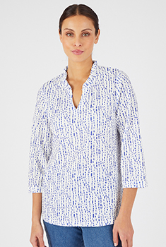 Top maille reliéfée imprimée