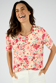 T-shirt maille interlock reliéfée