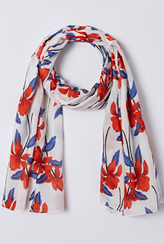 Sjaal met bloemenprint van zuiver katoen