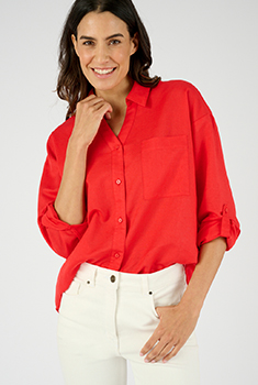 Chemise mélange lin et coton