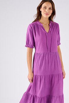 Robe à volants en gaze de coton