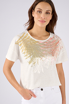 T-shirt motif placé fil brillant
