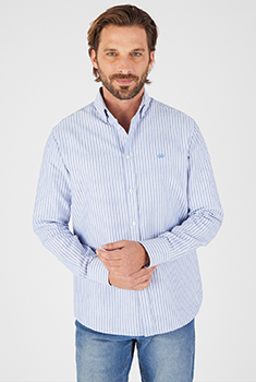 Chemise rayée Oxford toile pur coton