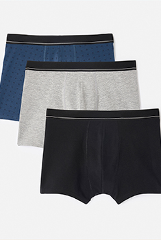 Lot de 3 boxers fermés coton biologique majoritaire