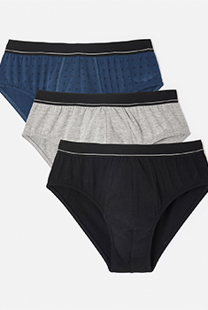 Lot de 3 slips fermés coton biologique majoritaire
