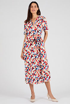 Robe imprimé graphique pure viscose