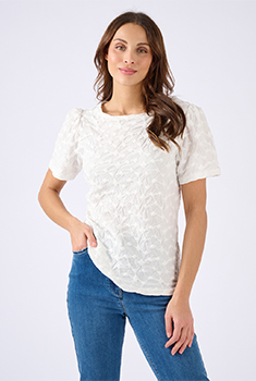T-shirt van breisel met reliëf