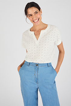 T-shirt maille jacquard fantaisie
