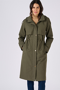Lange parka in trenchcoatstijl