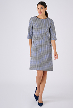Jurk van jacquard milanobreisel