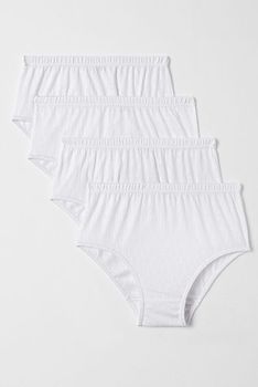 Lot de 4 culottes maille ajourée pur coton peigné