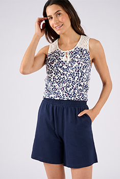 Pyjashort van jerseytricot zuiver katoen