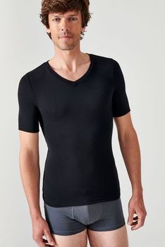 T-shirt col V manches courtes fine côte Thermolactyl Sensitive