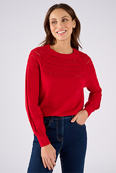 Pull jeu de maille fantaisie