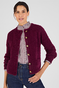 Cardigan maille bouclette