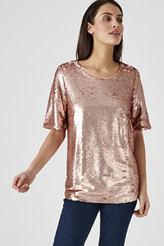 Blouse à sequins doublée