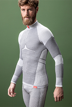 T-shirt met ritskraag, Energy Thermolactyl 4, heren