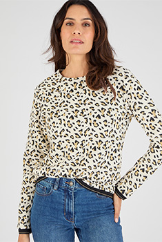 Sweatshirt van jacquardtricot met dierenprint
