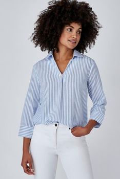 Blouse rayée et fils métallisés