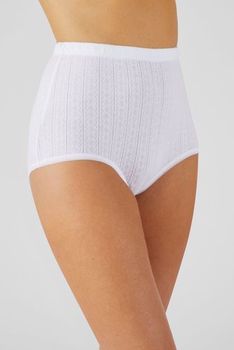 Set van 4 maxi-slips, siersteek, zuiver kamkatoen