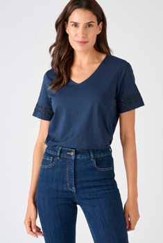 T-shirt fantasie details puur katoen