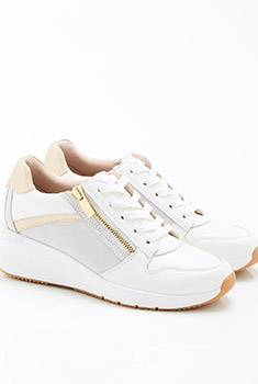 Sneakers met rits en sleehak, gerecycleerd materiaal Climatyl®