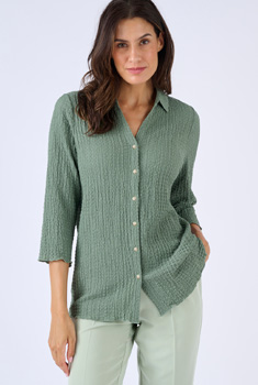 Overhemdblouse tricot reliëf