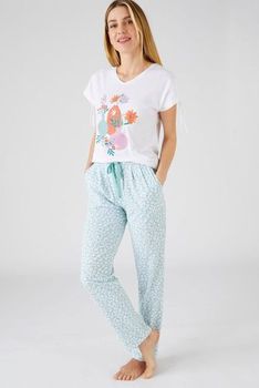 Pyjama - Maille jersey pur coton peigné imprimé floral