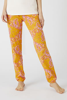 Pantalon pyjama imprimé maille jersey pur coton peigné