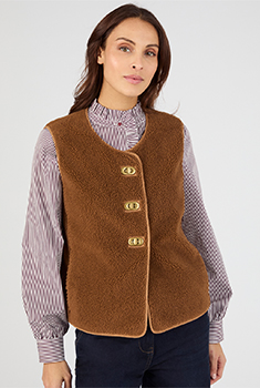 Vest mouwloos fleece teddy