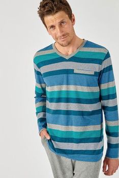 Pyjama rayé maille jersey coton mélangé