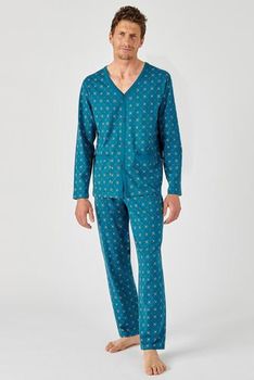 Pyjama boutonné maille jersey pur coton peigné