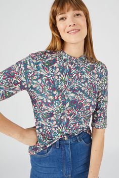 T-shirt in viscose met stretch Lenzing™ EcoVero™*