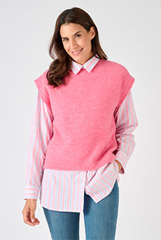 Pull sans manches toucher doux