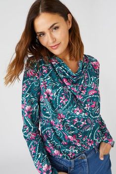 T-shirt crêpe imprimé fleurs recyclé
