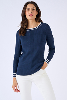 Trui platte rib fantasie